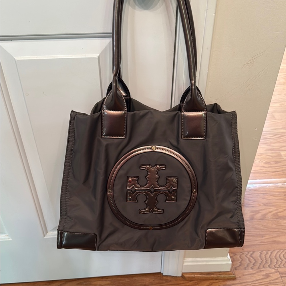 Tory Burch large Dark Brown Nylon Tote
